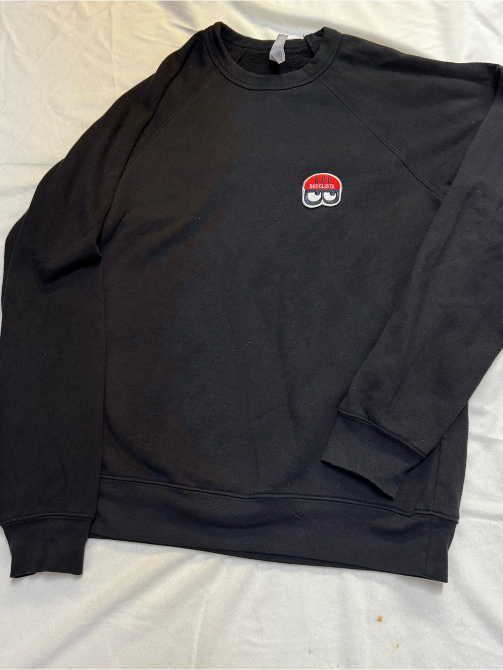 Biciclista Black Sweatershirt Size M Biciclista featuring a "Helmetto" mascot